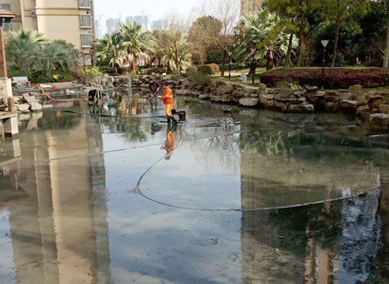 新会景观池淤泥清理